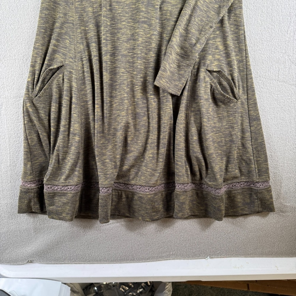 Anthropologie Saturday Sunday Dress Women XS Green Cowl Boho Cottage Midi Shift‎ - Picture 9 of 13